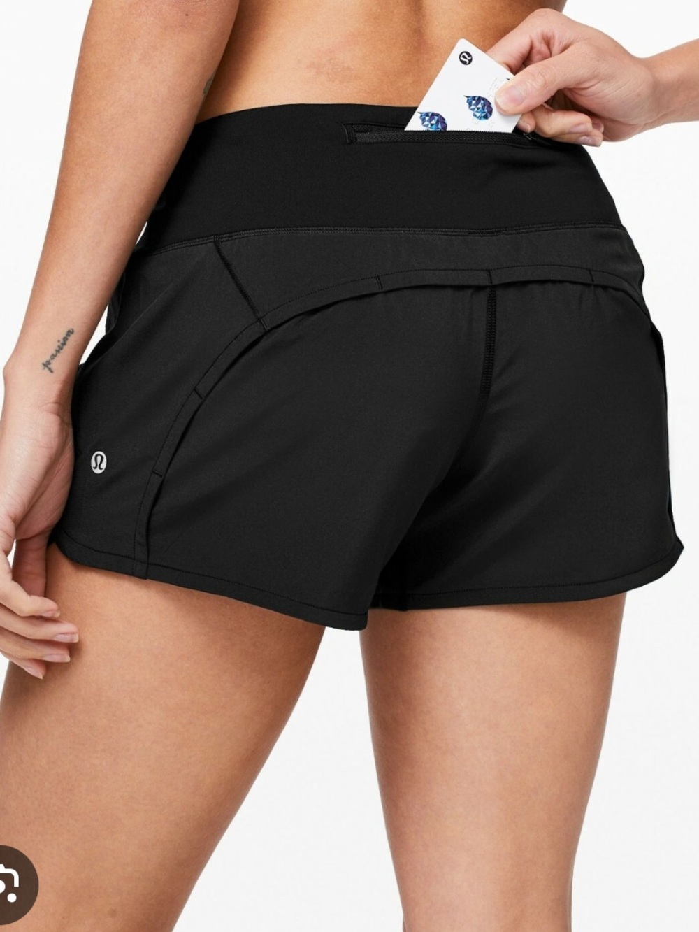 lululemon athletica Black Women's Athletic Shorts with Back Pocket